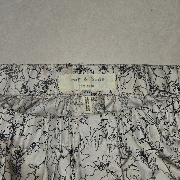 Rag & Bone White Printed Silk Holten Shorts - Picture 5 of 9